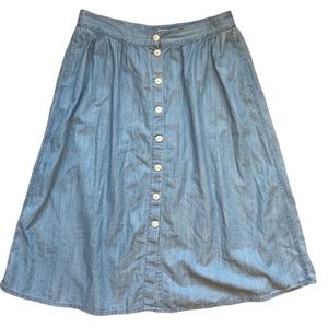 Chambray Skirt w Button Front